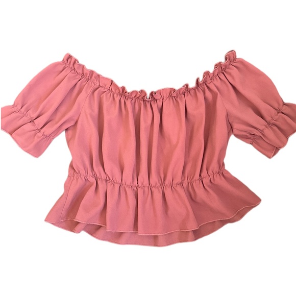 SHEIN Tops - SHEIN Pink Ruffled Blouse